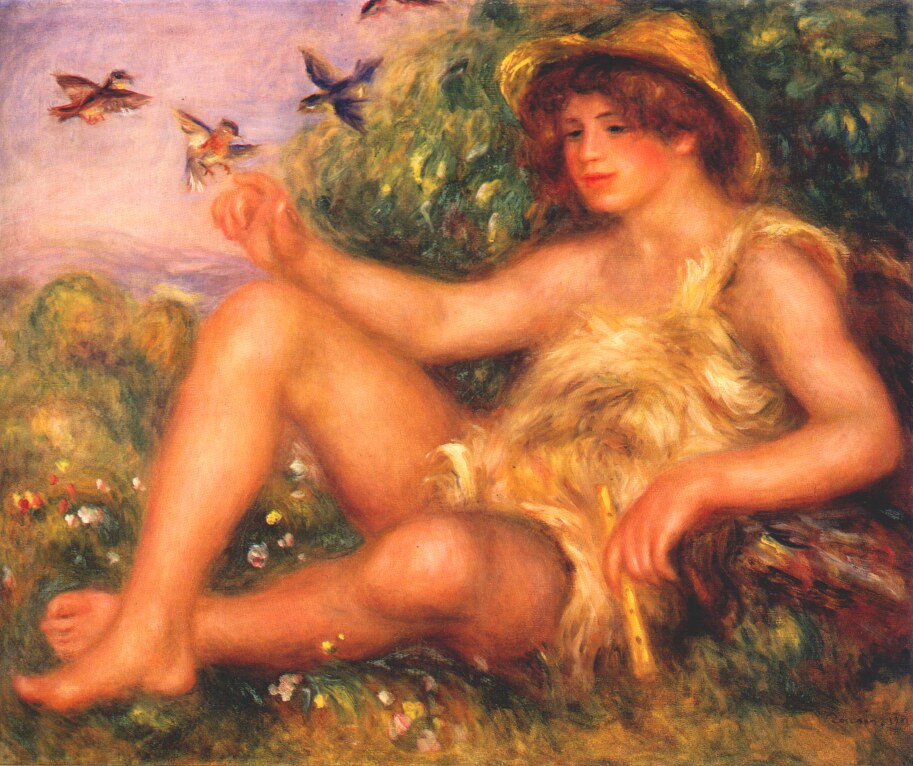 Young shepherd in repose (Alexander Thurneysson) - Pierre-Auguste Renoir painting on canvas - Click Image to Close